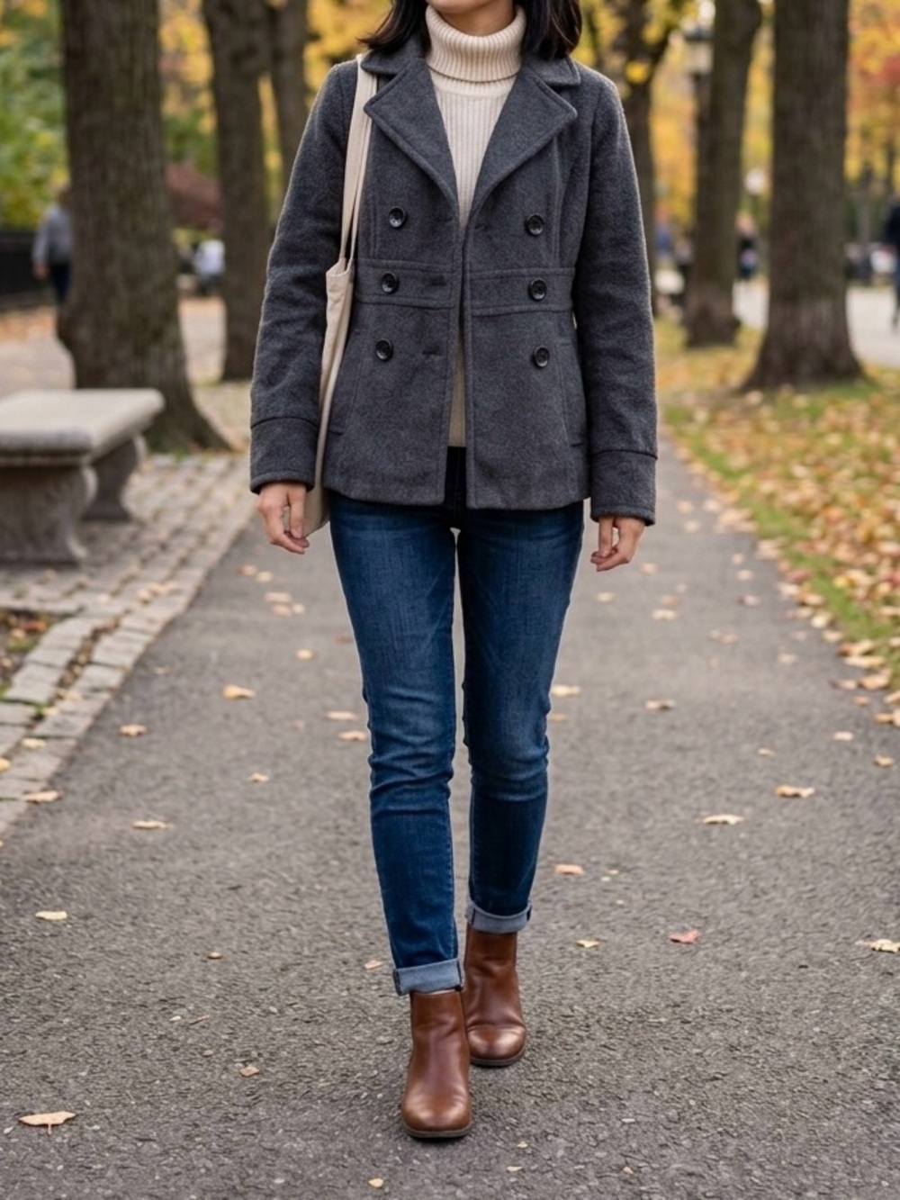 Love Culture Kids Gray Double-Breasted Peacoat